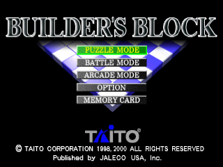 Builders Block title screen for Playstation